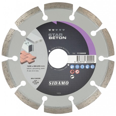 DISQUE DIAMANT STAR BÉTON D. 125 x 22,23 x H 7