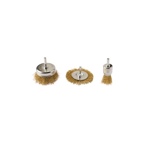 Lot de 3 brosses perceuses acier laitonne