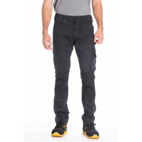 Pantalon de travail stretch avec emplacement genouillères JOBPROC gris T.40