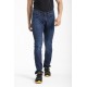 Jeans de travail coupe droite ajustée denim stretch WORK0 stone brossé T.42