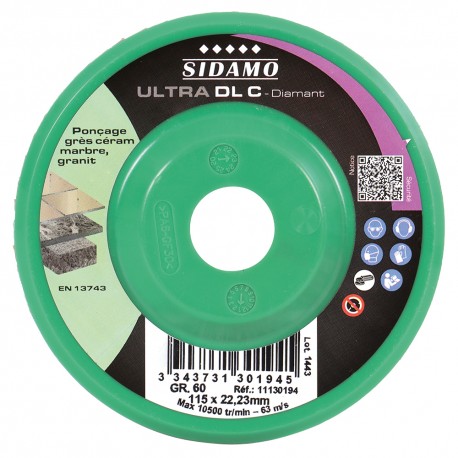 DISQUE DIAMANT A LAMELLES ULTRA DL C - D.115 x 22,23 GR 60