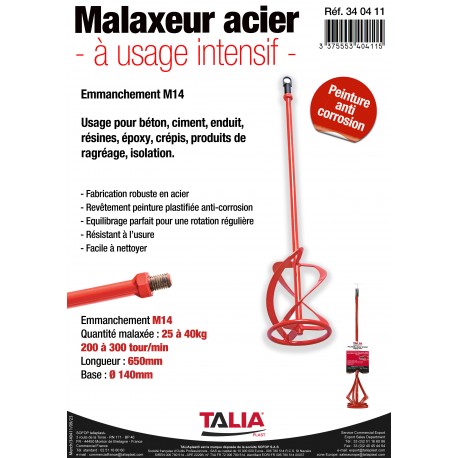 MALAXEUR 650X140MM + AMBOUT M14 (TRES FORTE VISCOSITE)