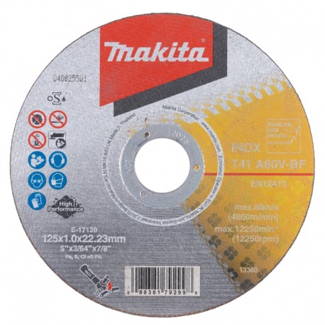 E-17120 - DISQUE A TRONCONNER METAL ET INOX A60U 125x1MM
